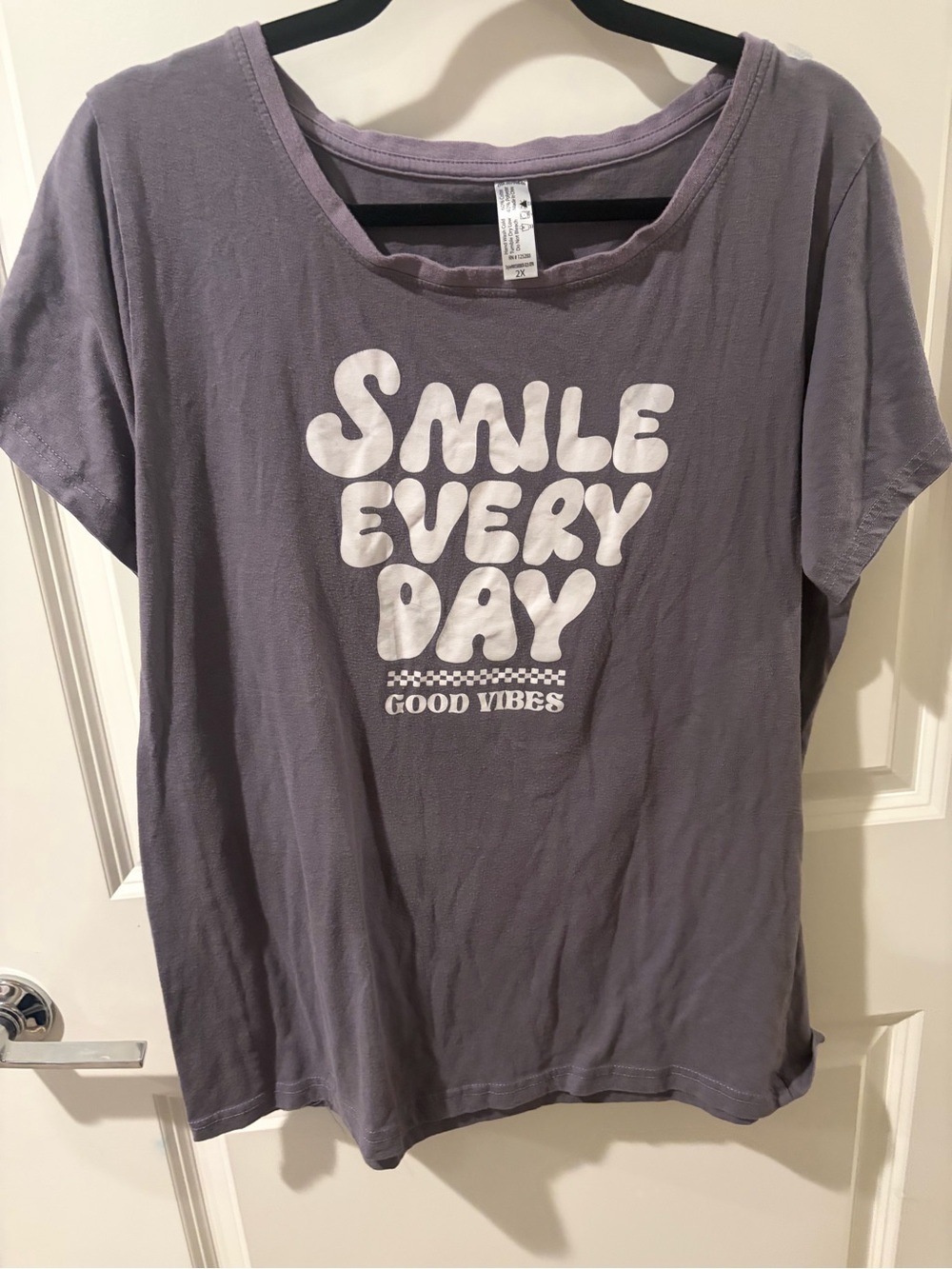 Smile Every Day Graphic Tee - Lavender Purple with White Print